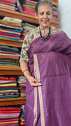 Grape Wine Chanderi Tussar Silk Saree - ANX19