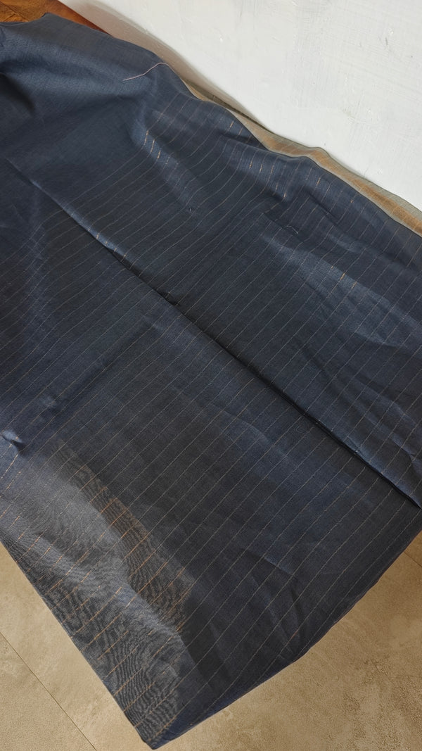 Agean Blue Chanderi Tussar Silk Saree - ANX19