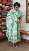 Semi Silk Suit - Beige and Green - ETV9