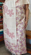 Semi Silk Suit - Beige and Lilac - ETV9