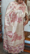 Semi Silk Suit - Beige and Lilac - ETV9
