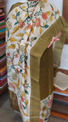 Mehandi Green Painted Silk Suit - FF192