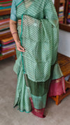 Coral Green Printed Kota Silk Saree - KTS3