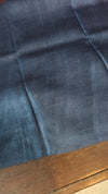 Cream and Navy Blue Printed Desi Tussar Silk Saree - EX2843