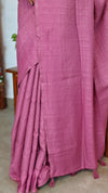 Thulian Pink and Gold Checked Semi Silk Saree - 9733
