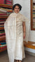 Off White Embroidered Tussar Silk Suit - E882