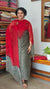 Smoky Green and Red Block Printed Super Net Kota Suit - U729