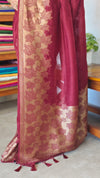 Rich Maroon Chinon Silk Banarasi Saree - CB492