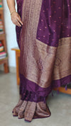 Deep Purple Chinon Silk Banarasi Saree - CB492