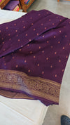 Deep Purple Chinon Silk Banarasi Saree - CB492