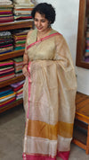 Light Beige Printed Pure Kota Silk Saree - KTS3
