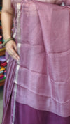 Mauve Tiny Polka Printed Pure Kota Silk Saree - KTS3