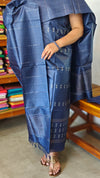 Classic Blue Tussar Silk Suit with Zari Weaving - PT18A