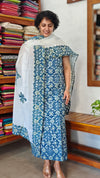 Indigo and White Applique work suit