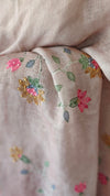 Dusty Mauve Linen Saree with Hand Embroidery - 5N3D