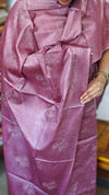 Mauve Semi Tussar Suit with Copper Thread Embroidery - TTV4