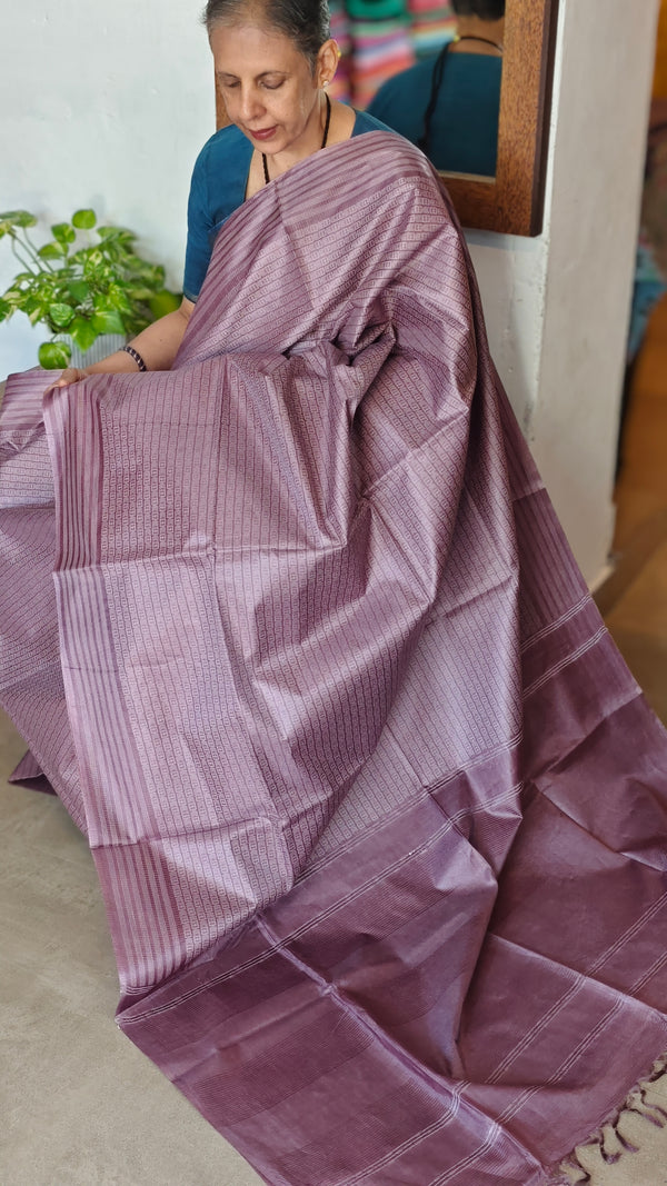 Muave Woven Noel Tussar Silk Saree - 34NU