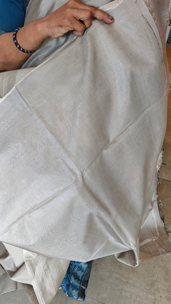 Ivory Woven Noel Tussar Silk Saree - 34NU