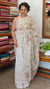 Light Beige Tissue Linen Saree with Hand Embroidery