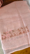 Pastel Peach Kota Saree with Cutwork Borders - 409M