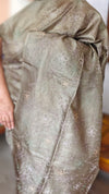 Tate Olive Green Embroidered Tussar Silk Saree - ETS25