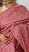 Blush Pink Embroidered Tussar Silk Saree - ETS25