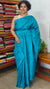 Cerulean Blue Embroidered Tussar Silk Saree - ETS25