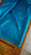 Cerulean Blue Embroidered Tussar Silk Saree - ETS25