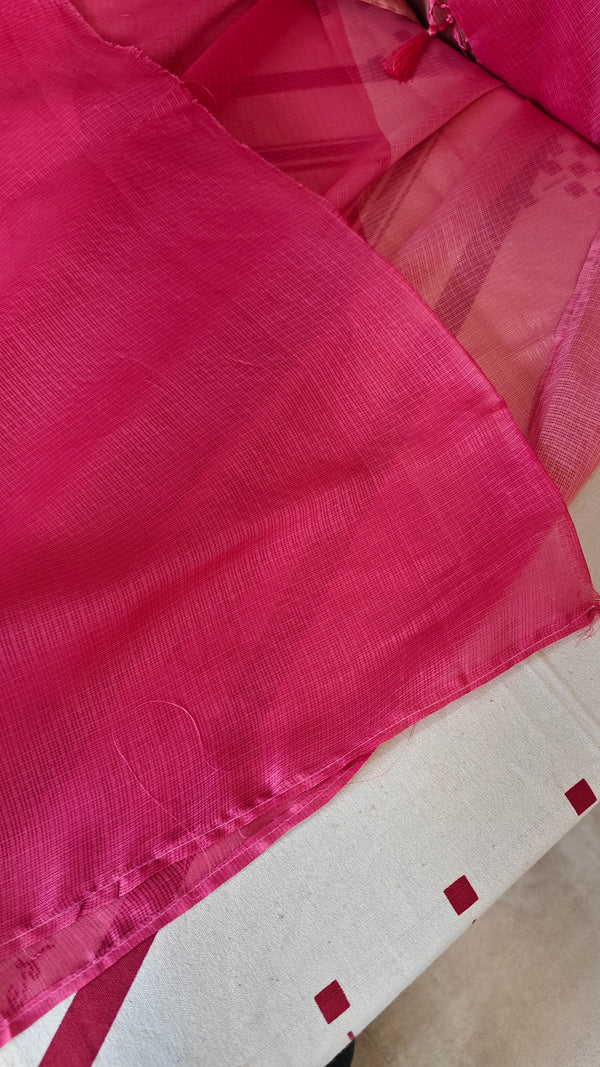 Pink Embroidered Kota Saree - 329N
