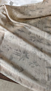 Light Grey Floral Printed Moonga Silk Saree