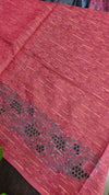 Grey and Pink Tussar Silk Saree with Cutwork Borders - E192