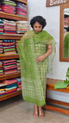 Green Batik Printed Net Kota Suit - GN65
