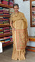 Golden Brown Linen Chanderi Jamdani Saree