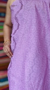 Dark Lavender Tepchi Kota Saree with Cutwork Borders