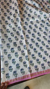 Lilac Floral Block Printed Chanderi Silk Saree - MK58