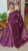 Plum shade Chanderi Tussar Silk Saree - ANX19