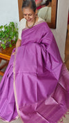 Lilac Chanderi Tussar Silk Saree - ANX19