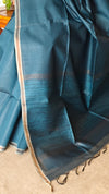 Classic Blue Chanderi Tussar Silk Saree - ANX19 - 2