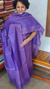 Purple Woven Noel Tussar Silk Suit - MNT4