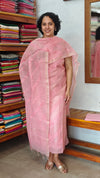 Pink Chanderi and Organza Embroidered Suit - WL21