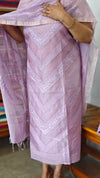 Lavender Chanderi and Organza Embroidered Suit - WL21