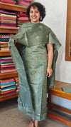 Forest Green Semi Tussar Suit with Cross Stitch Embroidery - MTV6