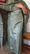Forest Green Semi Tussar Suit with Cross Stitch Embroidery - MTV6
