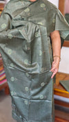 Forest Green Semi Tussar Suit with Cross Stitch Embroidery - MTV6