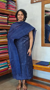 Navy Blue Woven Semi silk Suit - EW79