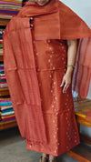 Rust Orange Woven Semi Silk Suit - EW79