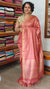 Burnt Peach Pure Moonga Silk Saree - SM32