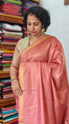 Burnt Peach Pure Moonga Silk Saree - SM32