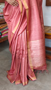 Burnt Peach Pure Moonga Silk Saree - SM32