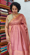Dusty Mauve Pure Moonga Tissue Silk Saree - SM32